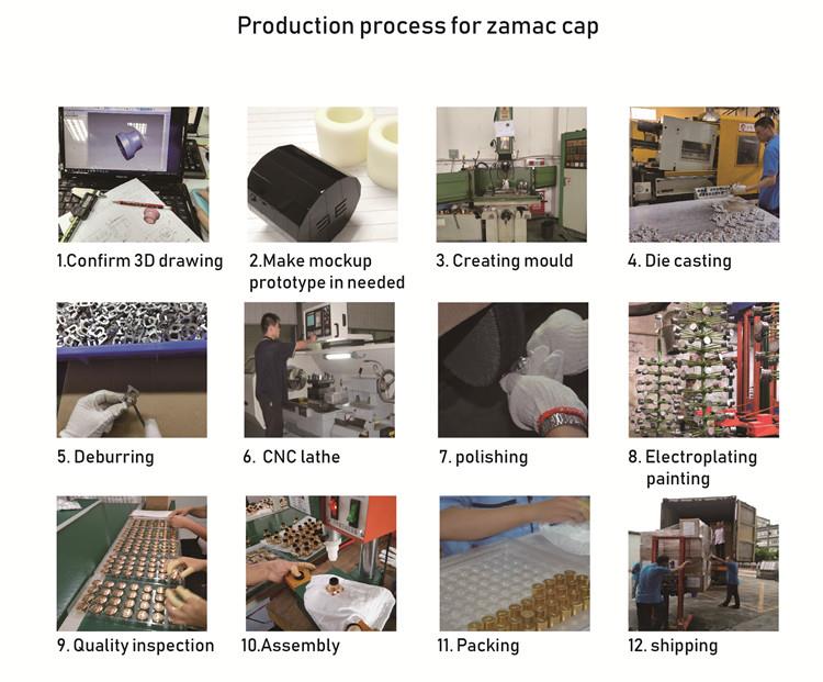 Production de bouchons en Zamac
